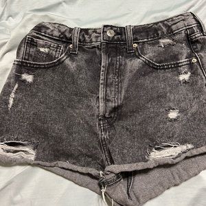 Wild fable size 6 distressed black jean shorts Lightly worn with no damages